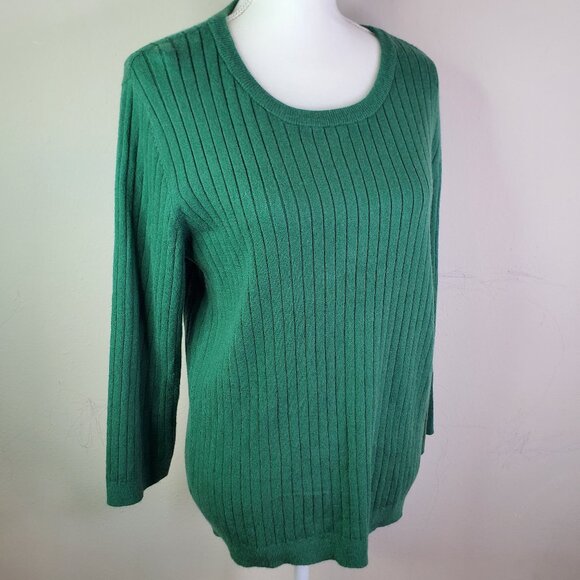 Maison Jules Juniors Green Ribbed Crew Neck Sweater XXL - Picture 1 of 10